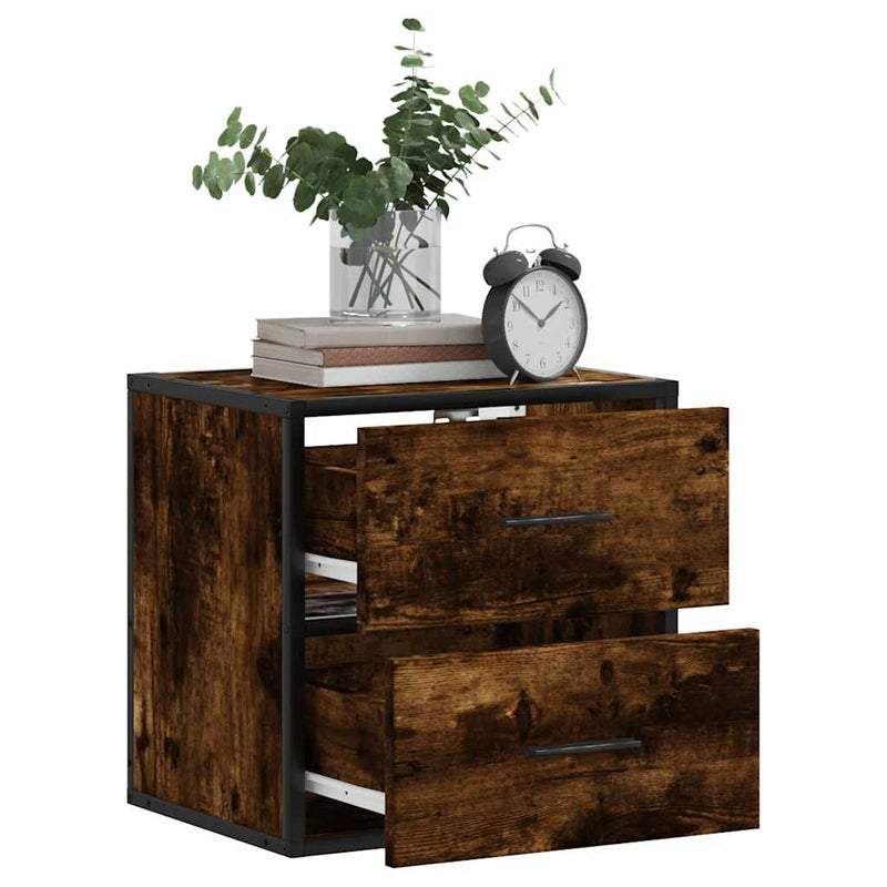 vidaXL 2db füstös tölgy színű fali éjjeliszekrény 40 x 31 x 39,5 cm