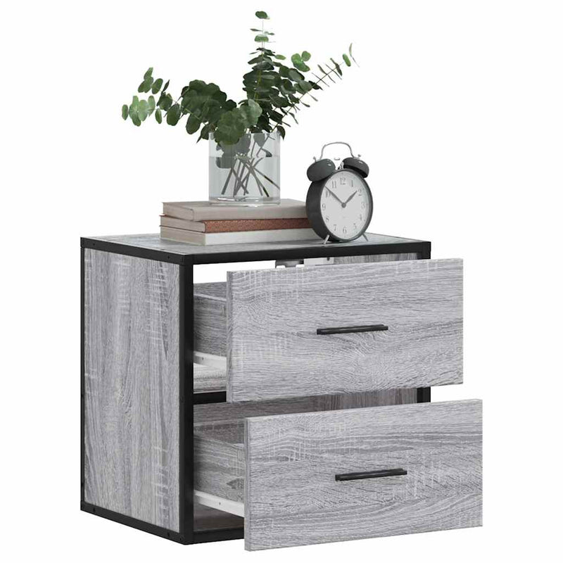 vidaXL szürke sonoma falra szerelhető éjjeliszekrény 40x31x39,5cm