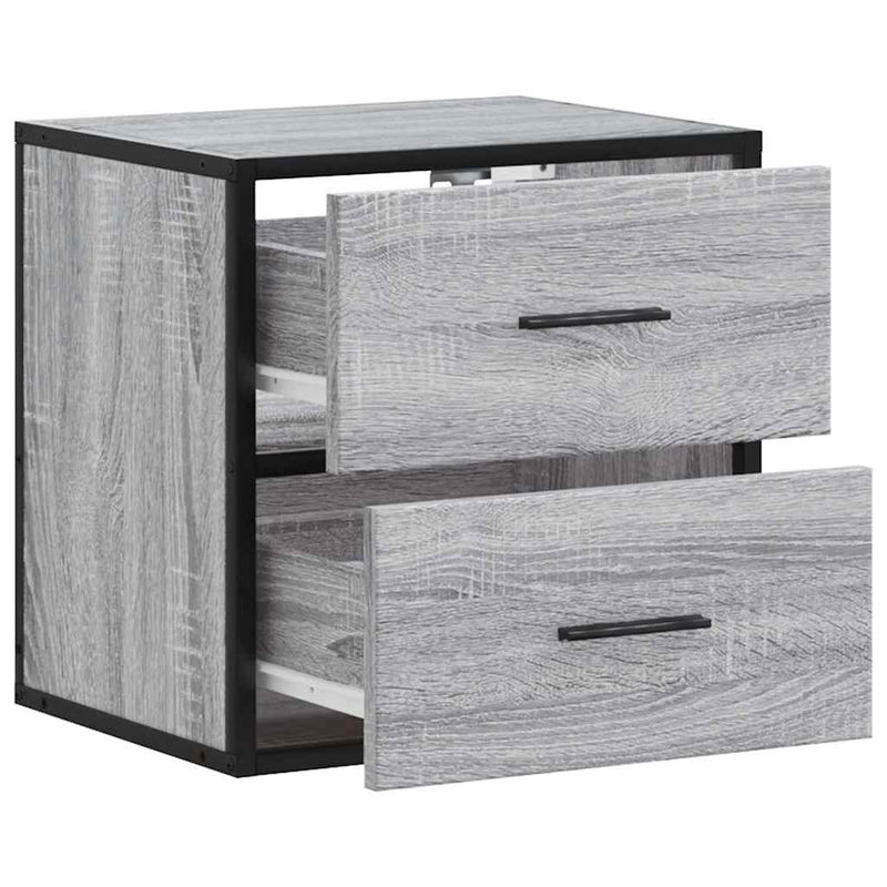 vidaXL szürke sonoma falra szerelhető éjjeliszekrény 40x31x39,5cm