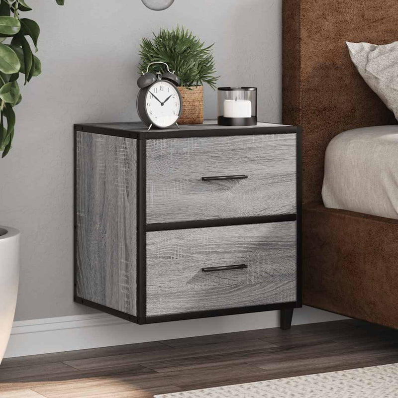 vidaXL szürke sonoma falra szerelhető éjjeliszekrény 40x31x39,5cm