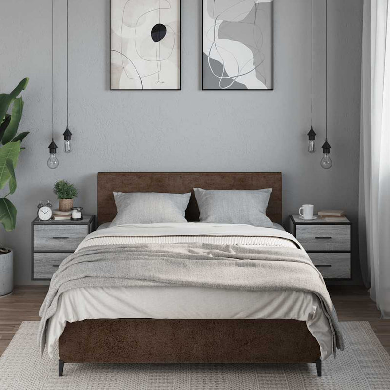 vidaXL 2 db szürke sonoma színű fali éjjeliszekrény 40 x 31 x 39,5 cm
