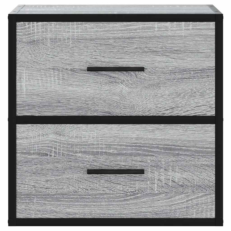 vidaXL 2 db szürke sonoma színű fali éjjeliszekrény 40 x 31 x 39,5 cm