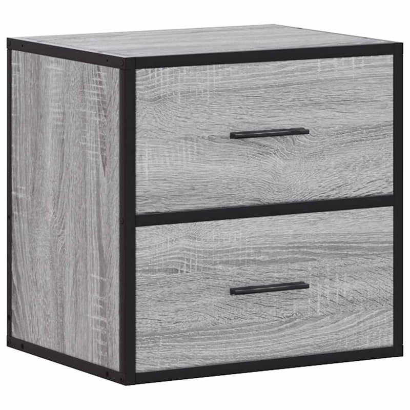 vidaXL 2 db szürke sonoma színű fali éjjeliszekrény 40 x 31 x 39,5 cm