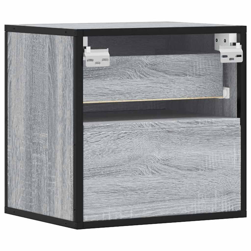 vidaXL 2 db szürke sonoma színű fali éjjeliszekrény 40 x 31 x 39,5 cm
