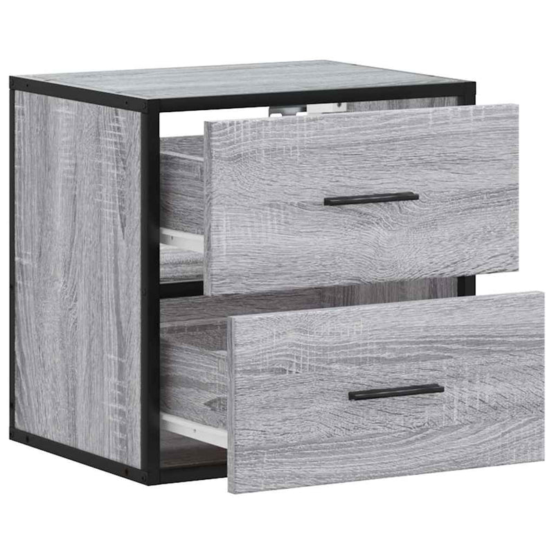 vidaXL 2 db szürke sonoma színű fali éjjeliszekrény 40 x 31 x 39,5 cm