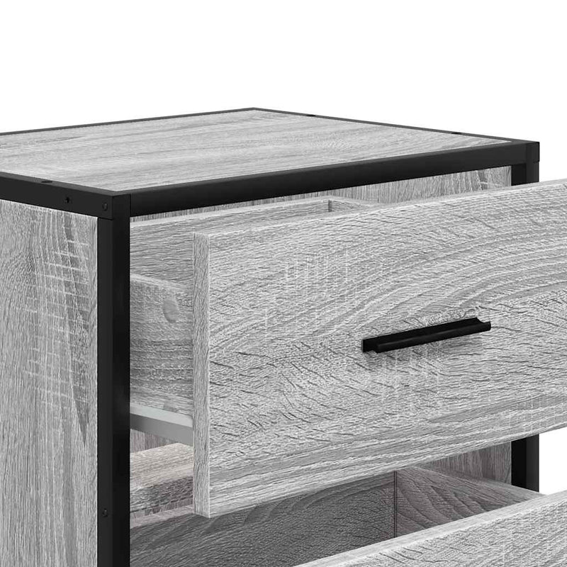 vidaXL 2 db szürke sonoma színű fali éjjeliszekrény 40 x 31 x 39,5 cm