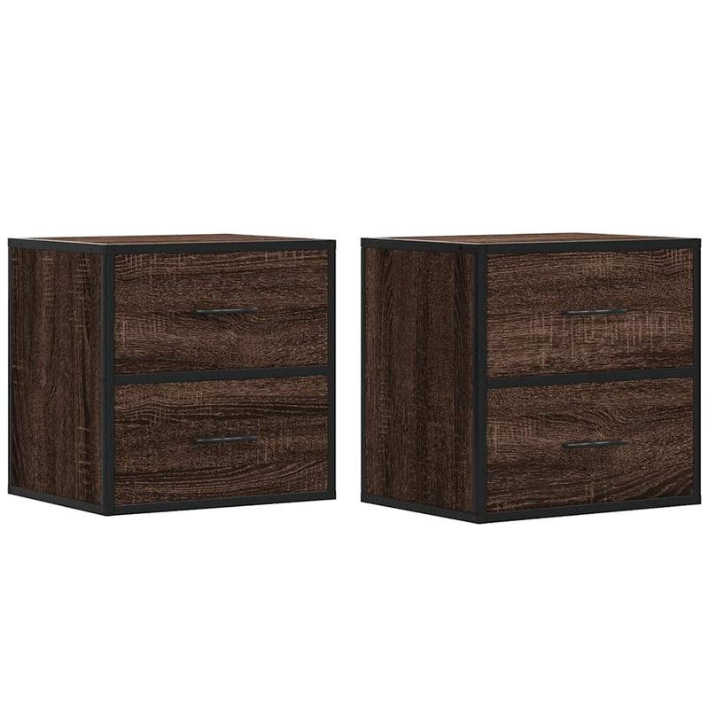 vidaXL 2db barna tölgy színű fali éjjeliszekrény 40 x 31 x 39,5 cm