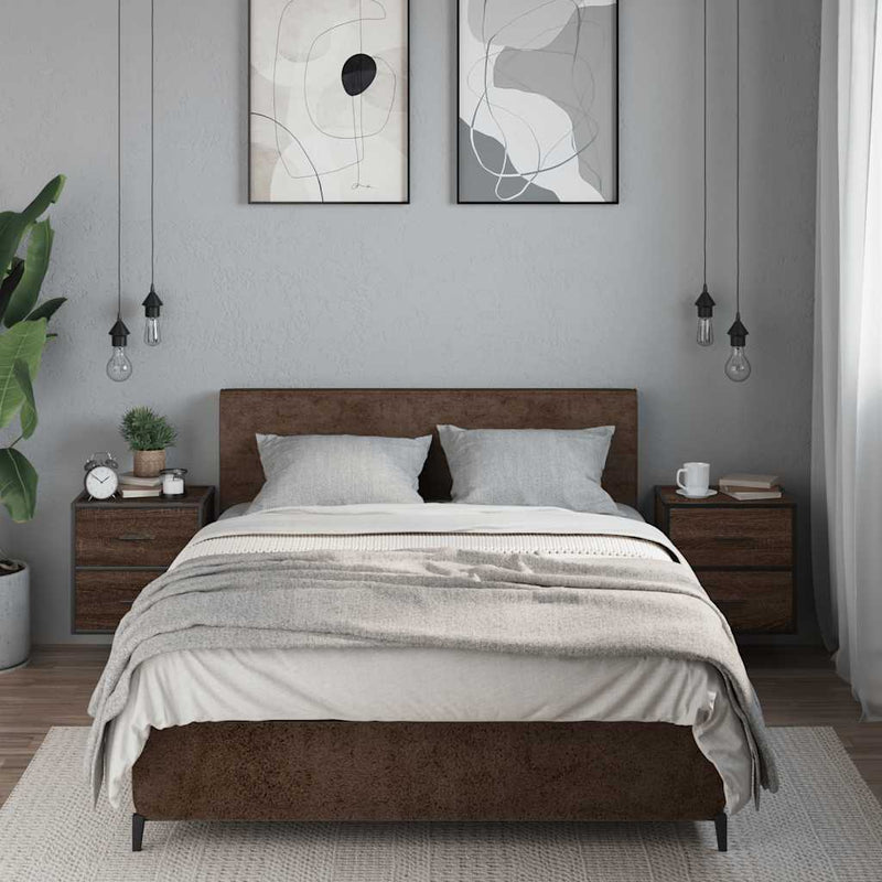 vidaXL 2db barna tölgy színű fali éjjeliszekrény 40 x 31 x 39,5 cm