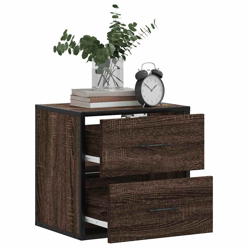 vidaXL 2db barna tölgy színű fali éjjeliszekrény 40 x 31 x 39,5 cm