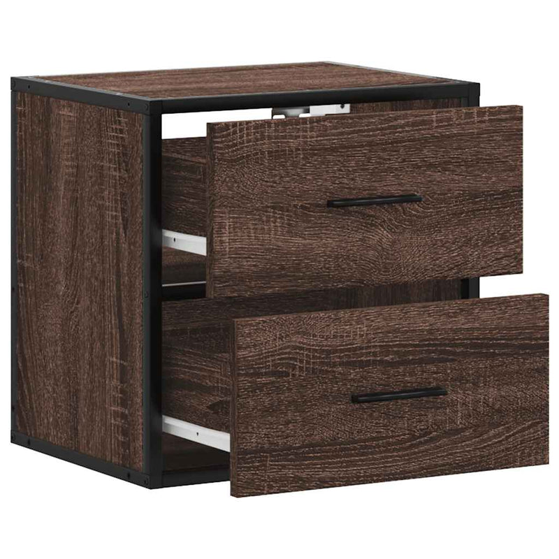 vidaXL 2db barna tölgy színű fali éjjeliszekrény 40 x 31 x 39,5 cm
