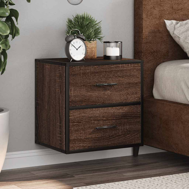 vidaXL 2db barna tölgy színű fali éjjeliszekrény 40 x 31 x 39,5 cm