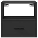 vidaXL fekete falra szerelhető éjjeliszekrény 40 x 31 x 39,5 cm