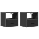 vidaXL 2 db fekete falra szerelhető éjjeliszekrény 40 x 31 x 39,5 cm