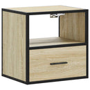 vidaXL sonoma tölgy színű falra szerelhető éjjeliszekrény 40x31x39,5cm