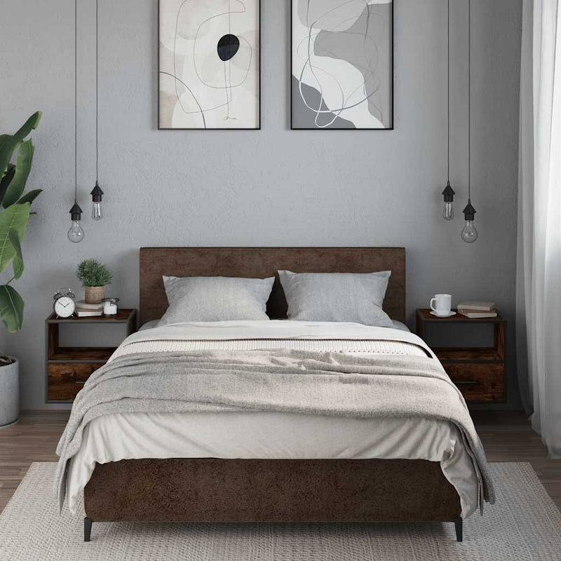 vidaXL 2db füstös tölgy színű fali éjjeliszekrény 40 x 31 x 39,5 cm