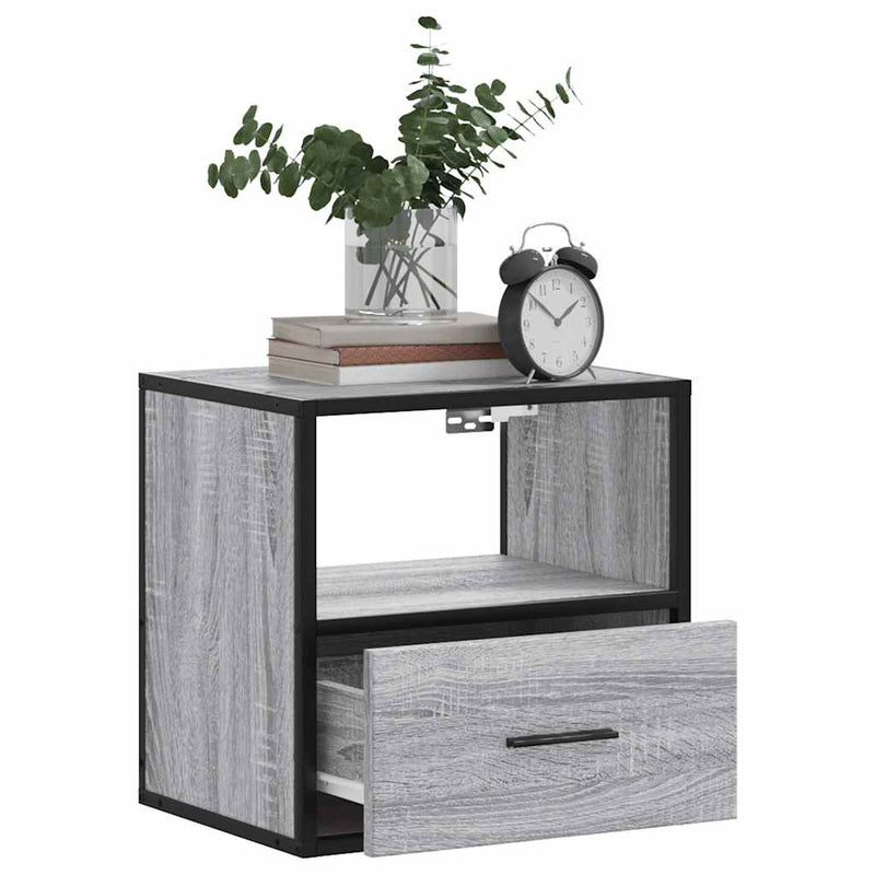 vidaXL szürke sonoma falra szerelhető éjjeliszekrény 40x31x39,5cm