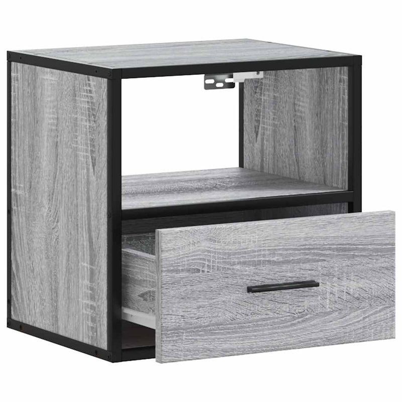 vidaXL szürke sonoma falra szerelhető éjjeliszekrény 40x31x39,5cm