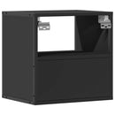 vidaXL fekete falra szerelhető éjjeliszekrény 40 x 31 x 39,5 cm