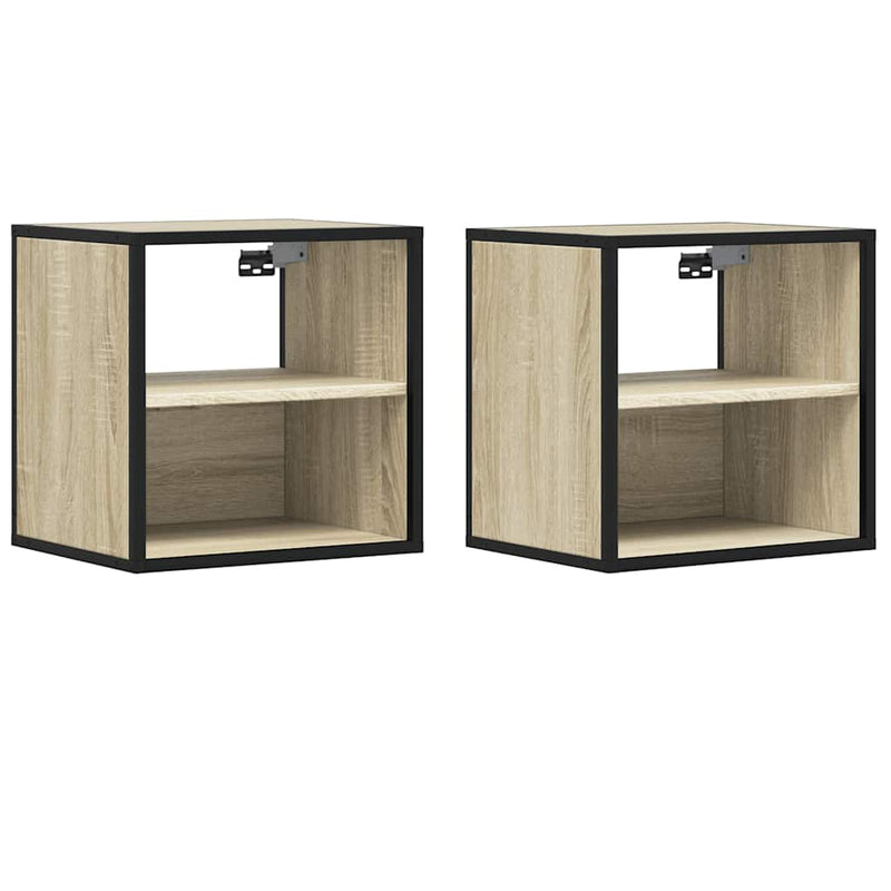 vidaXL 2 db sonoma tölgy színű fali éjjeliszekrény 40 x 31 x 39,5 cm