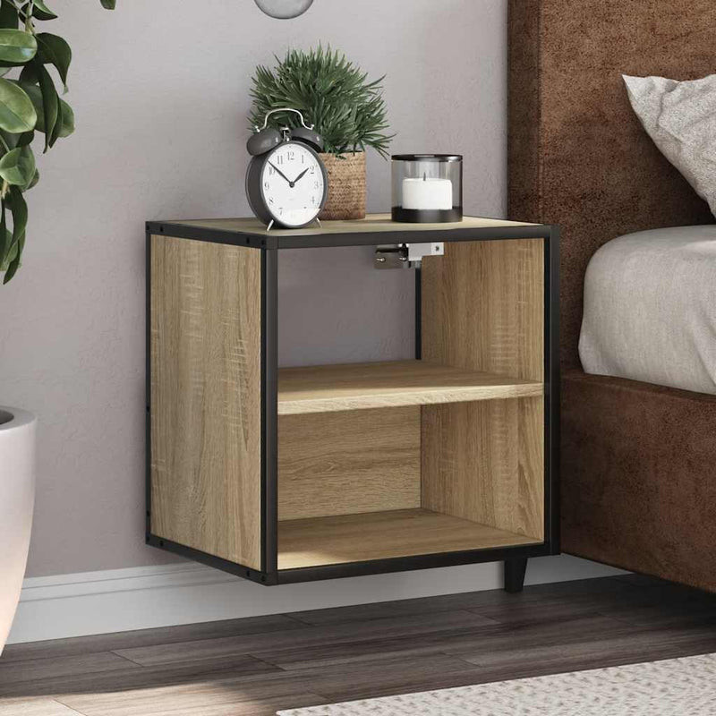 vidaXL 2 db sonoma tölgy színű fali éjjeliszekrény 40 x 31 x 39,5 cm