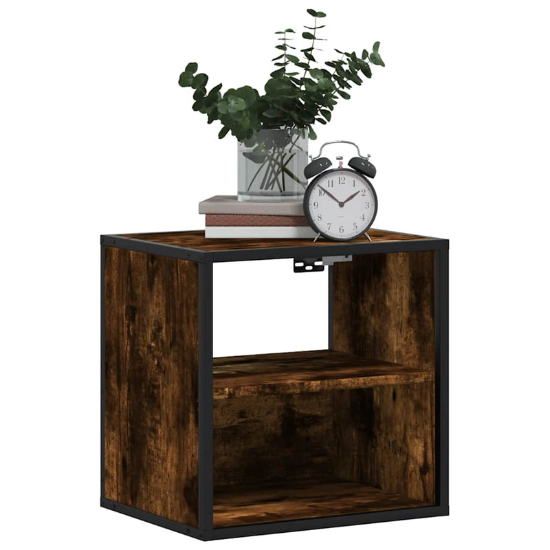 vidaXL 2db füstös tölgy színű fali éjjeliszekrény 40 x 31 x 39,5 cm