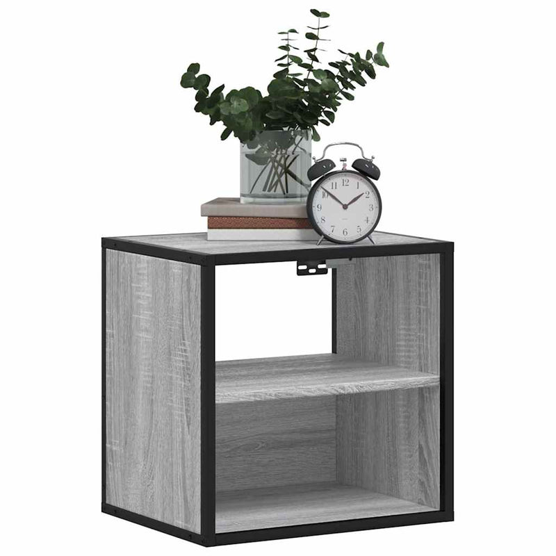 vidaXL szürke sonoma falra szerelhető éjjeliszekrény 40x31x39,5cm