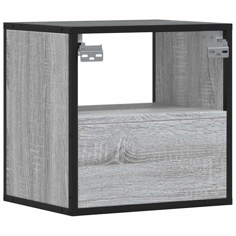 vidaXL szürke sonoma falra szerelhető éjjeliszekrény 40x31x39,5cm