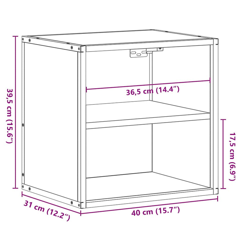 vidaXL szürke sonoma falra szerelhető éjjeliszekrény 40x31x39,5cm