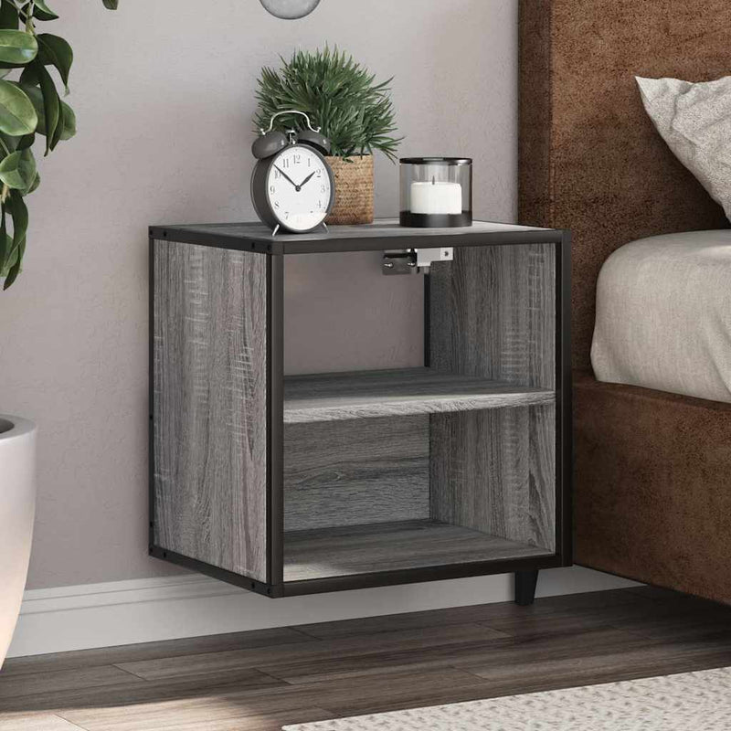 vidaXL szürke sonoma falra szerelhető éjjeliszekrény 40x31x39,5cm