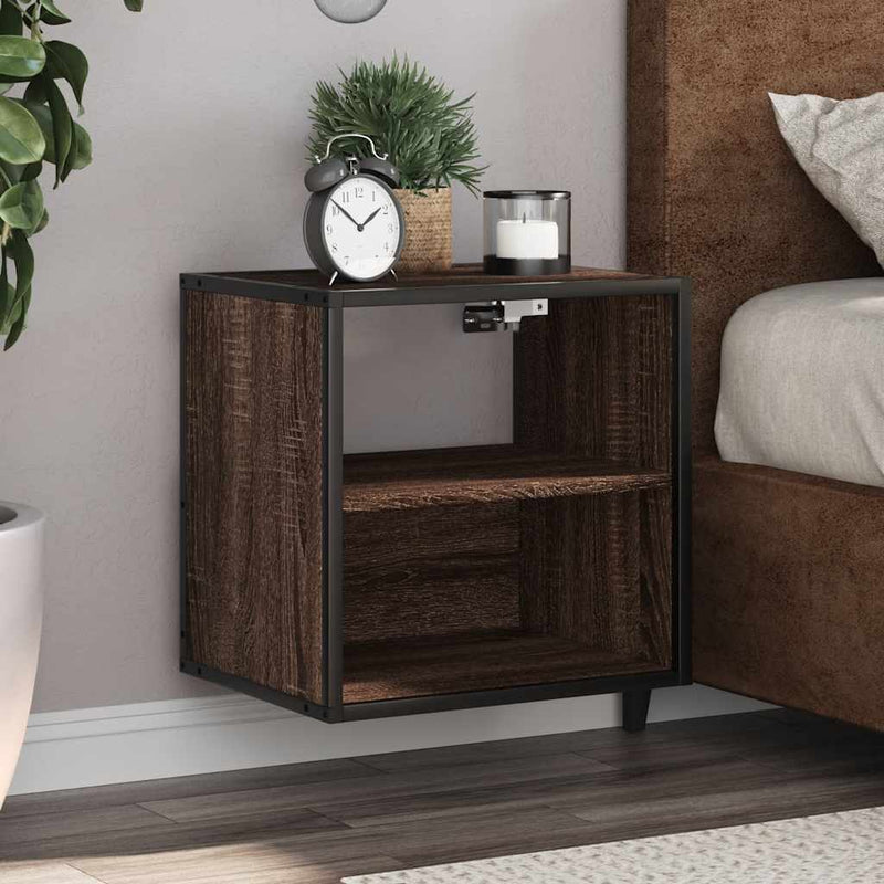 vidaXL barna tölgy színű falra szerelhető éjjeliszekrény 40x31x39,5cm