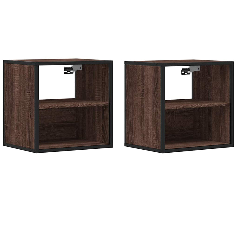vidaXL 2db barna tölgy színű fali éjjeliszekrény 40 x 31 x 39,5 cm