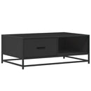 vidaXL fekete szerelt fa és fém dohányzóasztal 90 x 57 x 35 cm