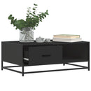 vidaXL fekete szerelt fa és fém dohányzóasztal 90 x 57 x 35 cm