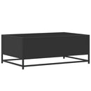vidaXL fekete szerelt fa és fém dohányzóasztal 90 x 57 x 35 cm