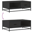 vidaXL fekete szerelt fa és fém dohányzóasztal 90 x 57 x 35 cm