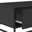vidaXL fekete szerelt fa és fém dohányzóasztal 90 x 57 x 35 cm