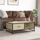 vidaXL sonoma tölgy szerelt fa és fém dohányzóasztal 90 x 57 x 35 cm