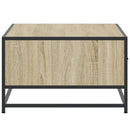 vidaXL sonoma tölgy szerelt fa és fém dohányzóasztal 90 x 57 x 35 cm