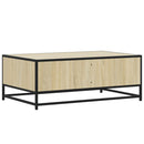vidaXL sonoma tölgy szerelt fa és fém dohányzóasztal 90 x 57 x 35 cm