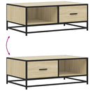 vidaXL sonoma tölgy szerelt fa és fém dohányzóasztal 90 x 57 x 35 cm