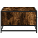 vidaXL füstös tölgy szerelt fa és fém dohányzóasztal 90 x 57 x 35 cm