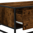 vidaXL füstös tölgy szerelt fa és fém dohányzóasztal 90 x 57 x 35 cm