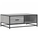 vidaXL szürke sonoma szerelt fa és fém dohányzóasztal 90 x 57 x 35 cm