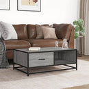 vidaXL szürke sonoma szerelt fa és fém dohányzóasztal 90 x 57 x 35 cm