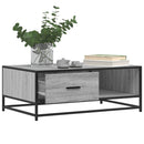 vidaXL szürke sonoma szerelt fa és fém dohányzóasztal 90 x 57 x 35 cm