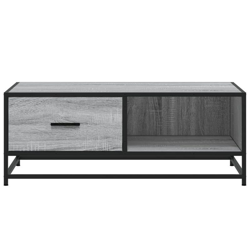 vidaXL szürke sonoma szerelt fa és fém dohányzóasztal 90 x 57 x 35 cm