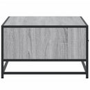 vidaXL szürke sonoma szerelt fa és fém dohányzóasztal 90 x 57 x 35 cm