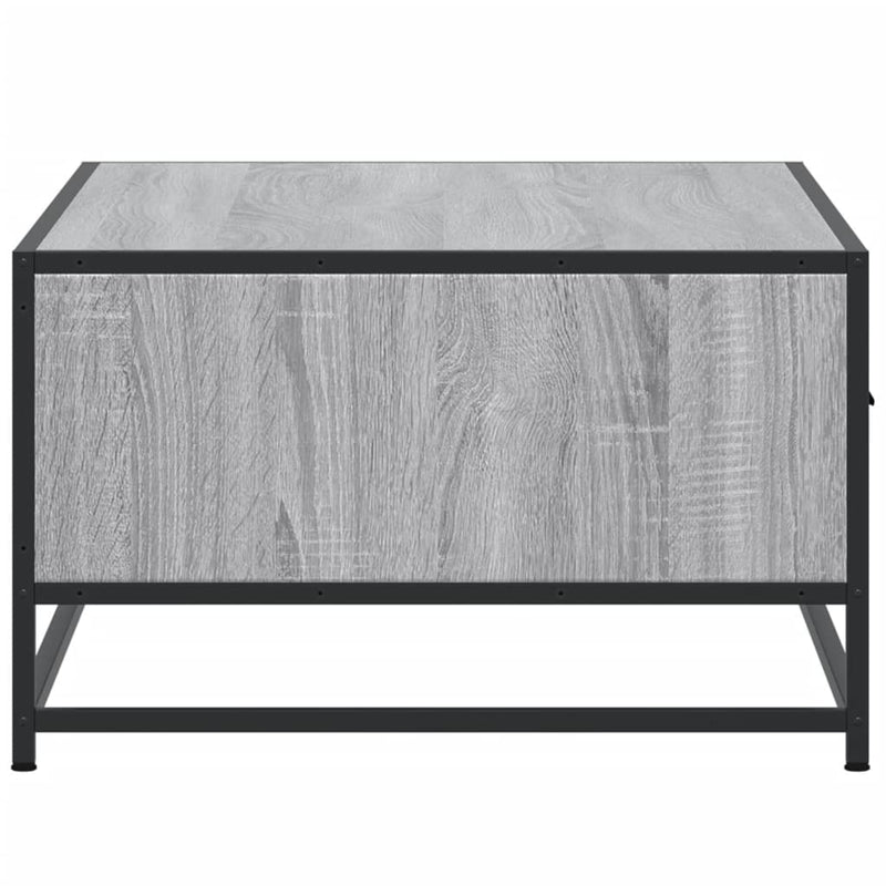 vidaXL szürke sonoma szerelt fa és fém dohányzóasztal 90 x 57 x 35 cm
