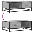 vidaXL szürke sonoma szerelt fa és fém dohányzóasztal 90 x 57 x 35 cm