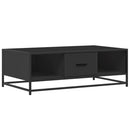 vidaXL fekete szerelt fa és fém dohányzóasztal 100 x 57 x 35 cm